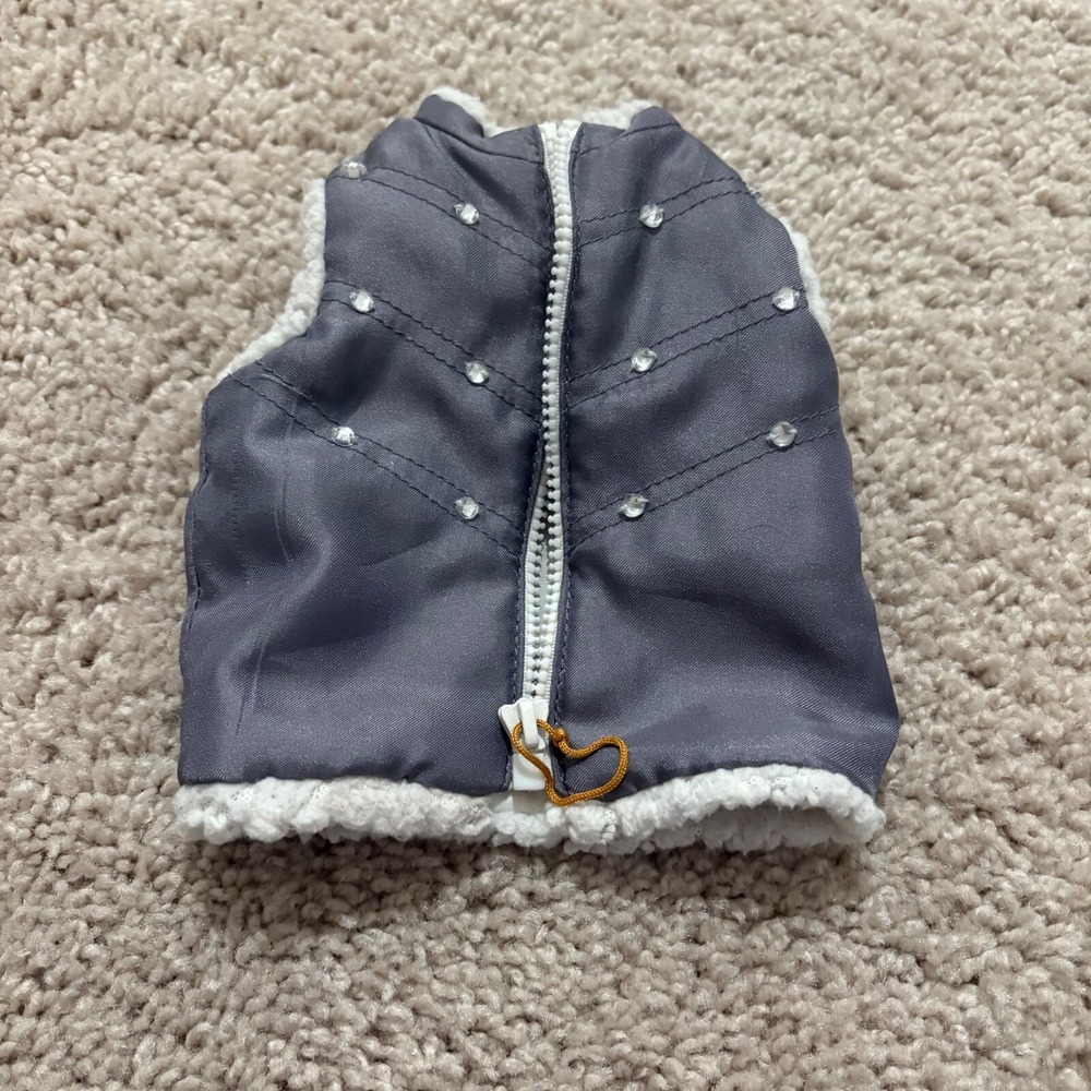 Madame Alexander Gray Vest For‎ Doll With Rhinestone Accents & Fleece Lining
